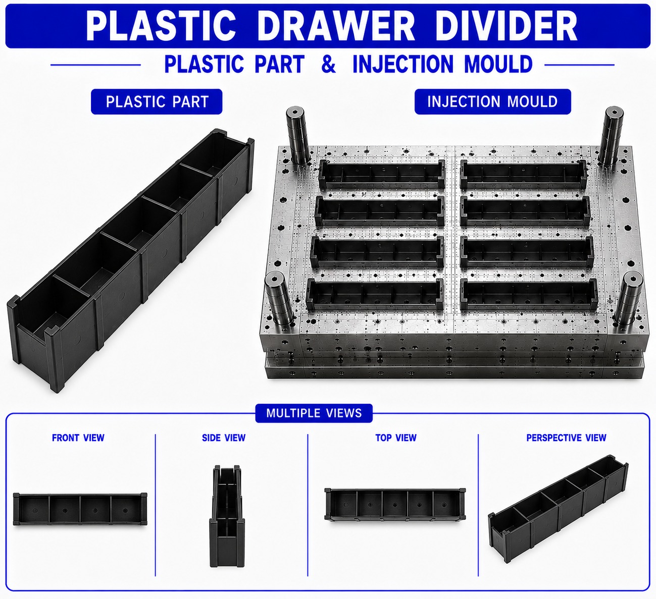 Plastic Drawer Divider Mould and Moulding Service